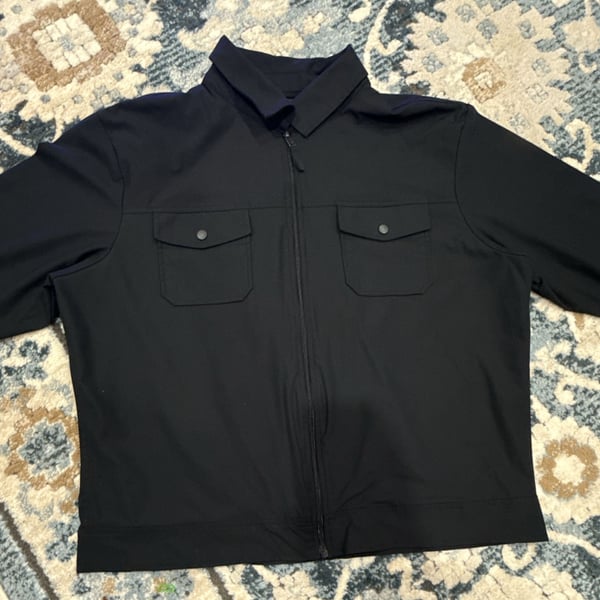 Bruno Milano Black Utility Jacket Size L Full Zip Fleece Lined