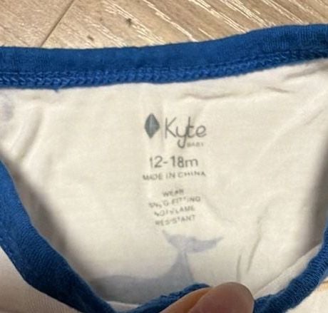 Kyte BABY Romper Bamboo Blue Whales on White 12-18 Months Gender Neutral 3