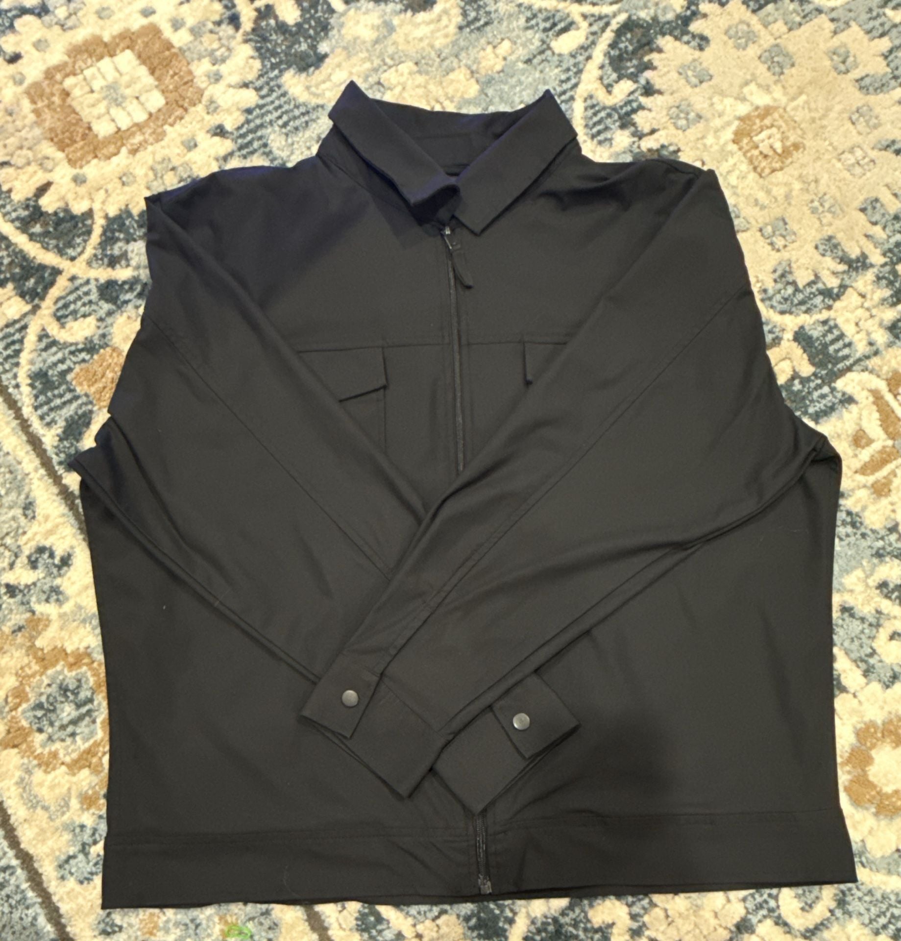 Bruno Milano Black Utility Jacket Size L Full Zip Fleece Lined 4