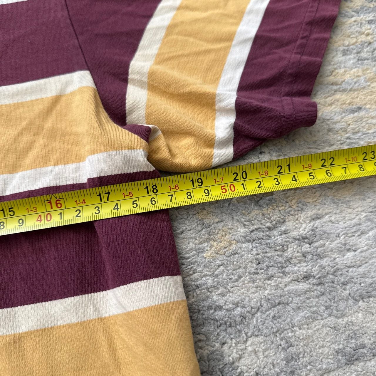 Vintage Y2K Abercrombie & Fitch Striped Polo Shirt Size XL Burgundy Gold White 5