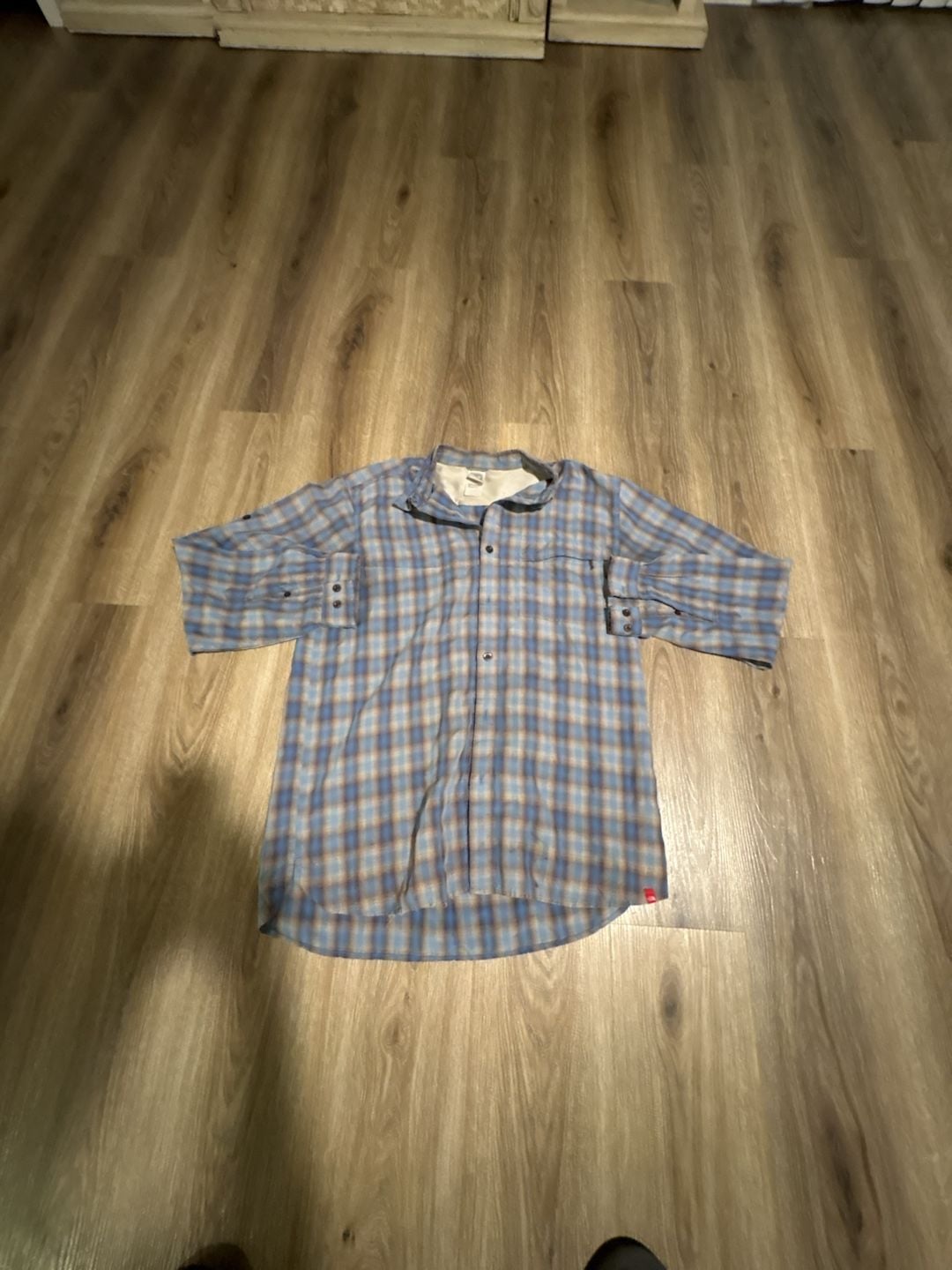 The North Face THE NORTH FACE Shirt Men's XL Button-down Long-Sleeve Plaid brown/blue/white 2