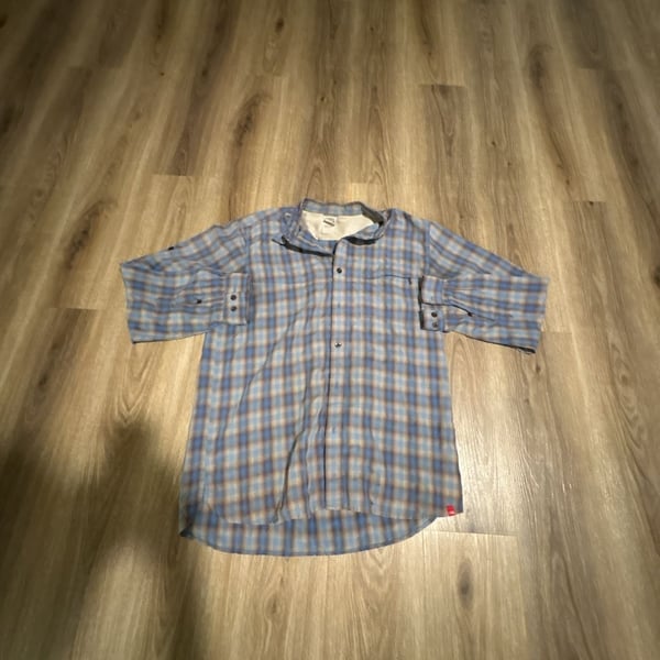 The North Face THE NORTH FACE Shirt Men's XL Button-down Long-Sleeve Plaid brown/blue/white