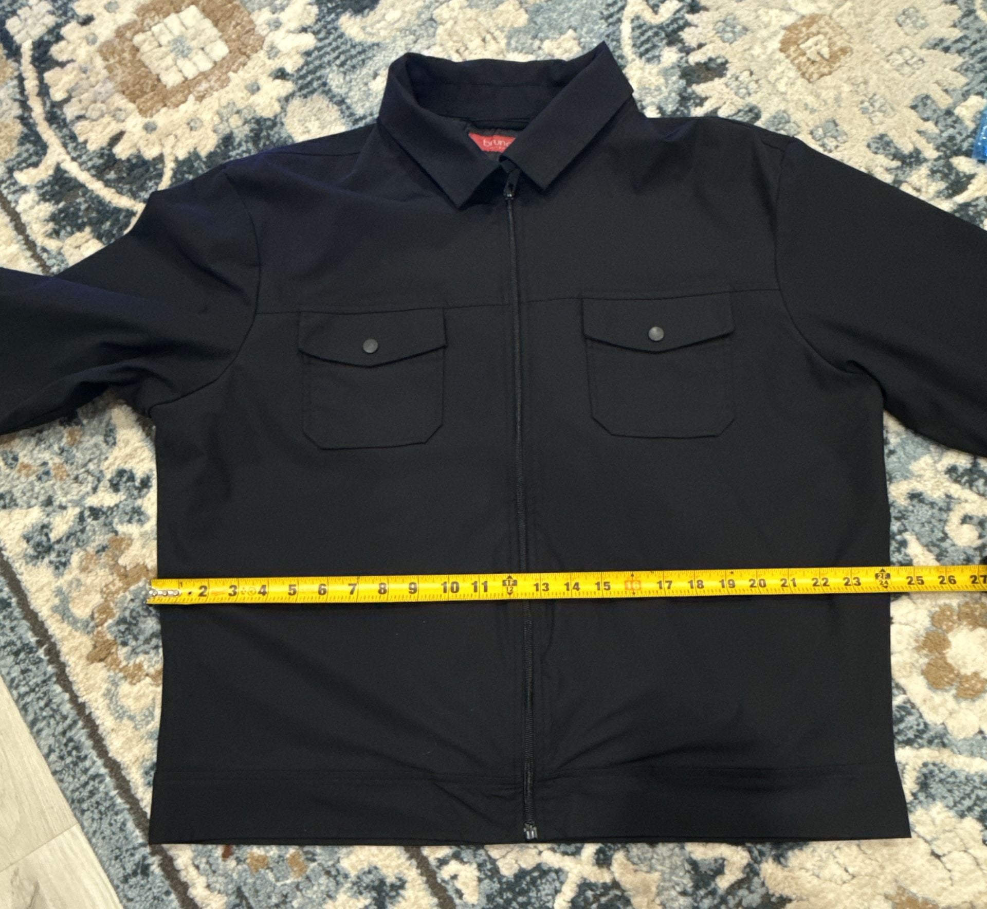 Bruno Milano Black Utility Jacket Size L Full Zip Fleece Lined 6
