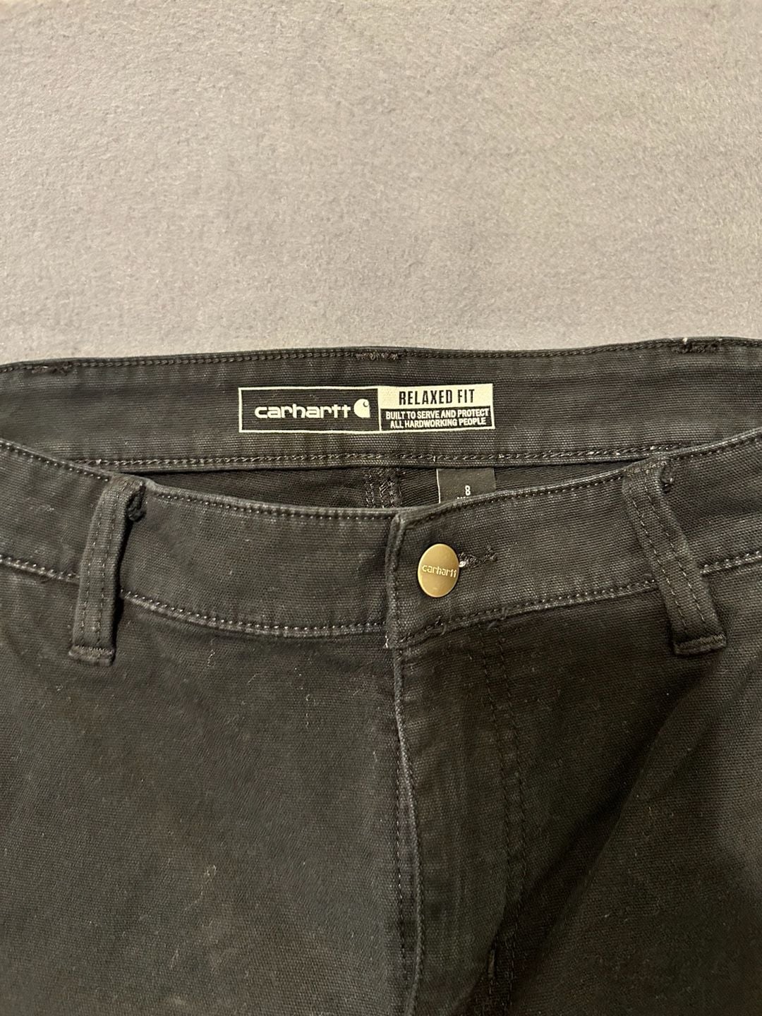 Carhartt Relaxed Fit Moss Canvas Work Pants Size 8 Black 7