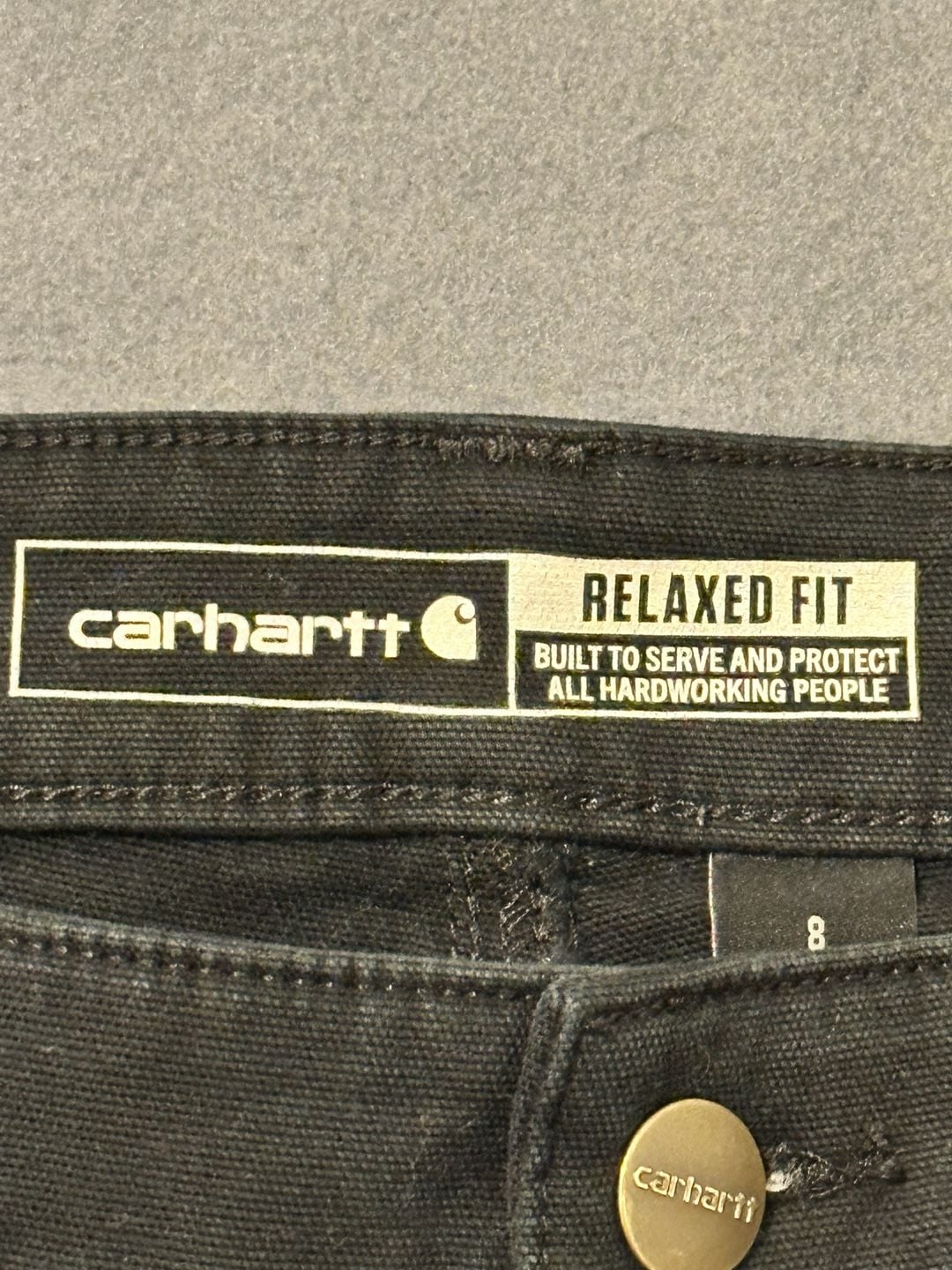 Carhartt Relaxed Fit Moss Canvas Work Pants Size 8 Black 9