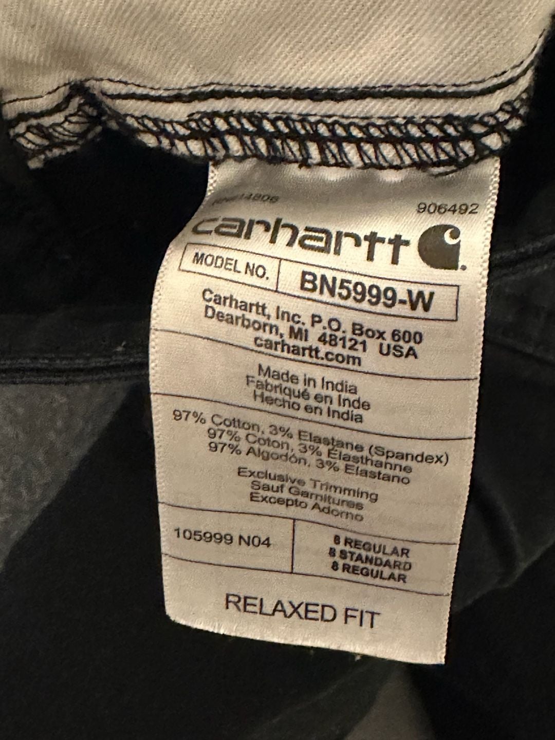 Carhartt Relaxed Fit Moss Canvas Work Pants Size 8 Black 11