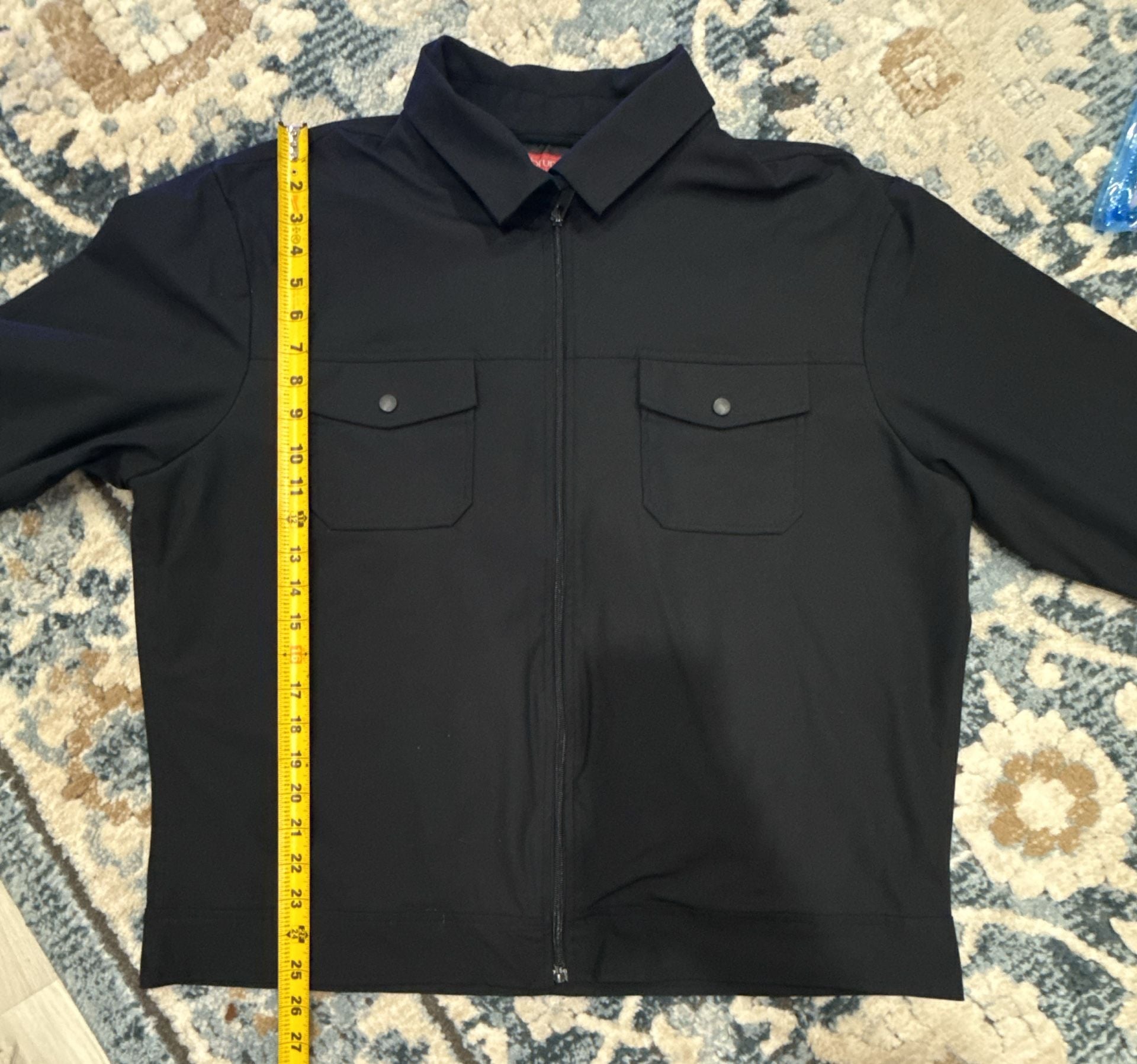 Bruno Milano Black Utility Jacket Size L Full Zip Fleece Lined 7