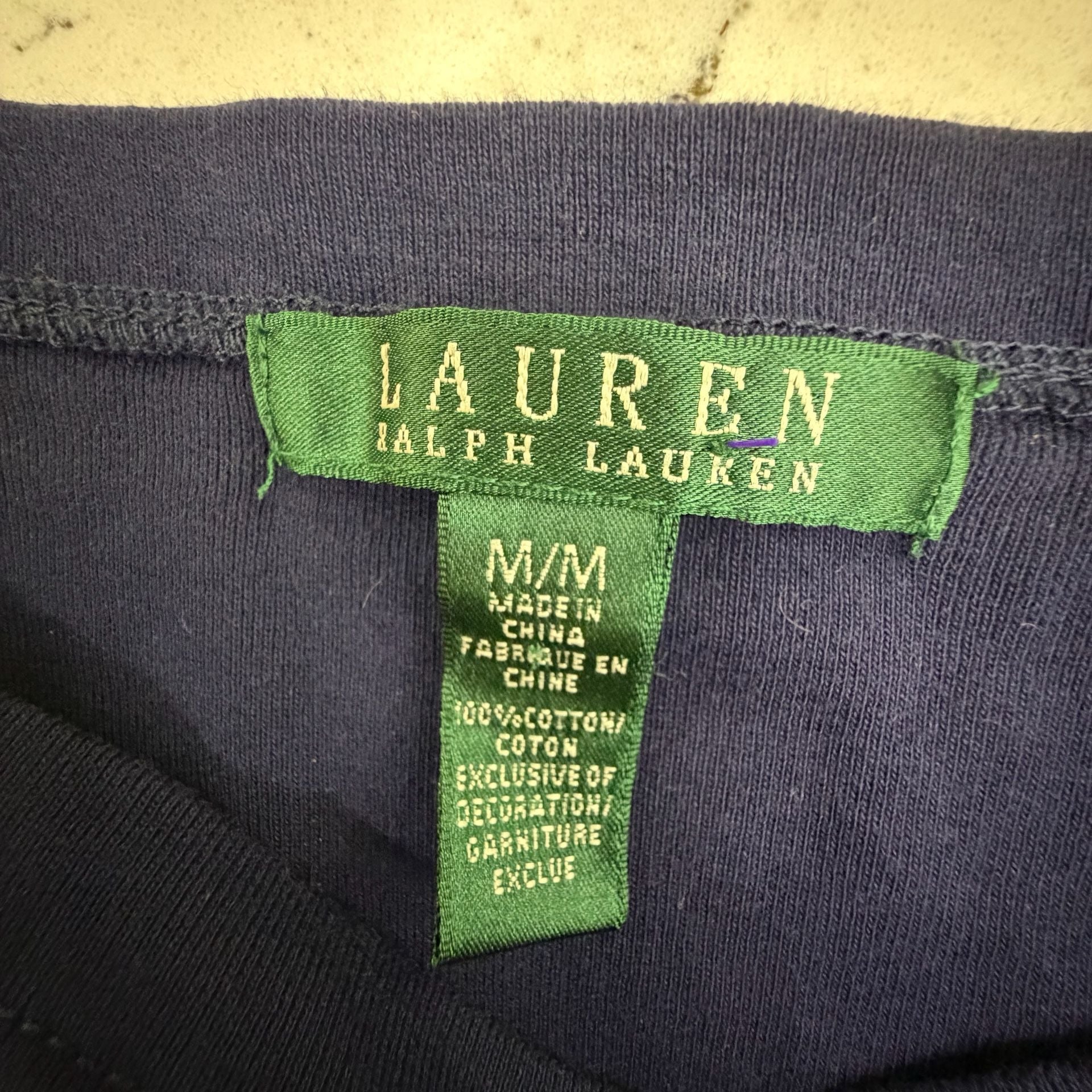 Lauren Ralph Lauren Boat Neck T-Shirt Size M Black Cotton 3