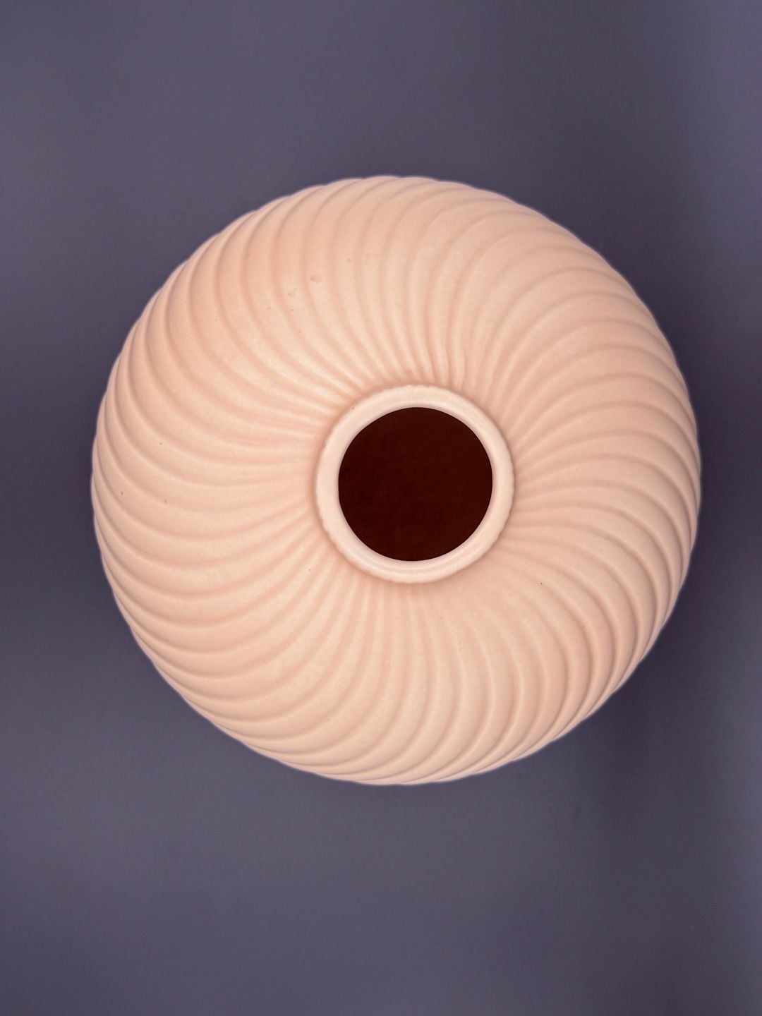 Fitz And Floyd Japan Round Vase with Spiral Design 1982 Pink Ceramic 3