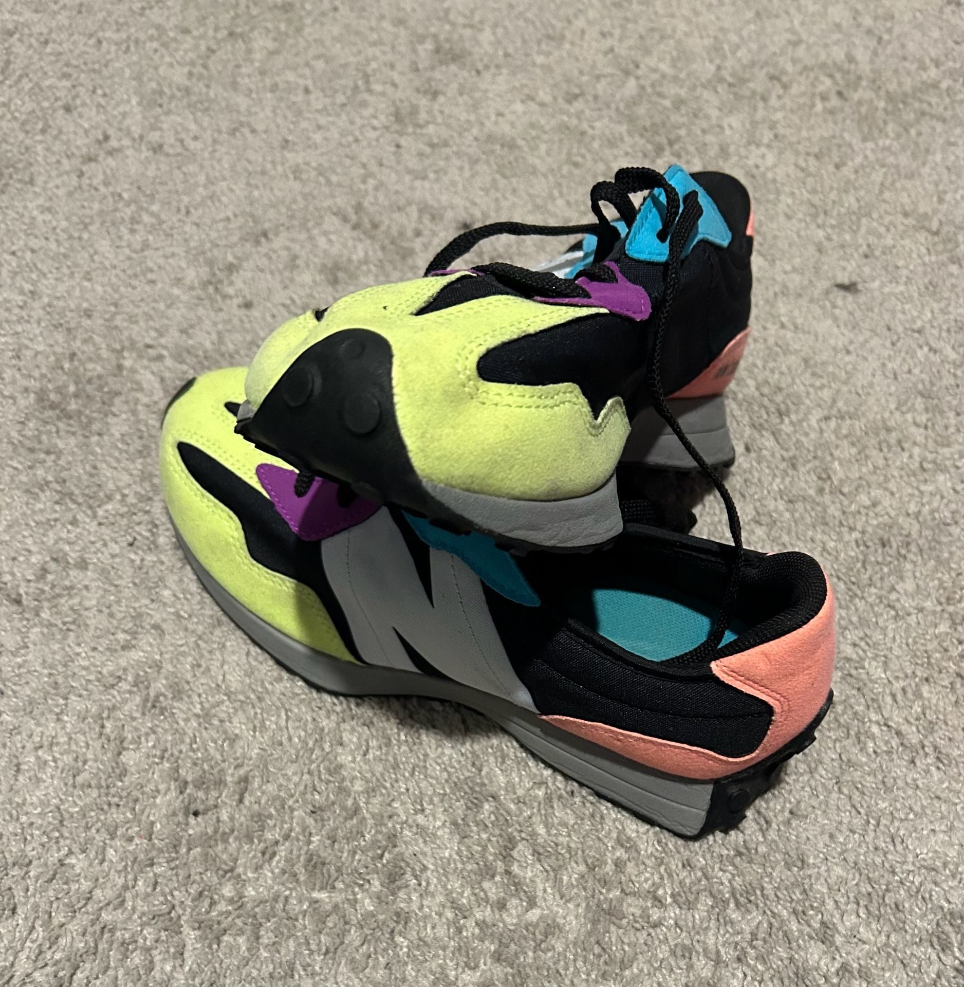 New Balance 327 Black Multi-Color Sneakers 1