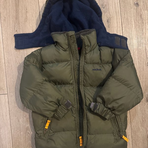 OshKosh Puffer Jacket Size 5A Green Winter Coat with Hood