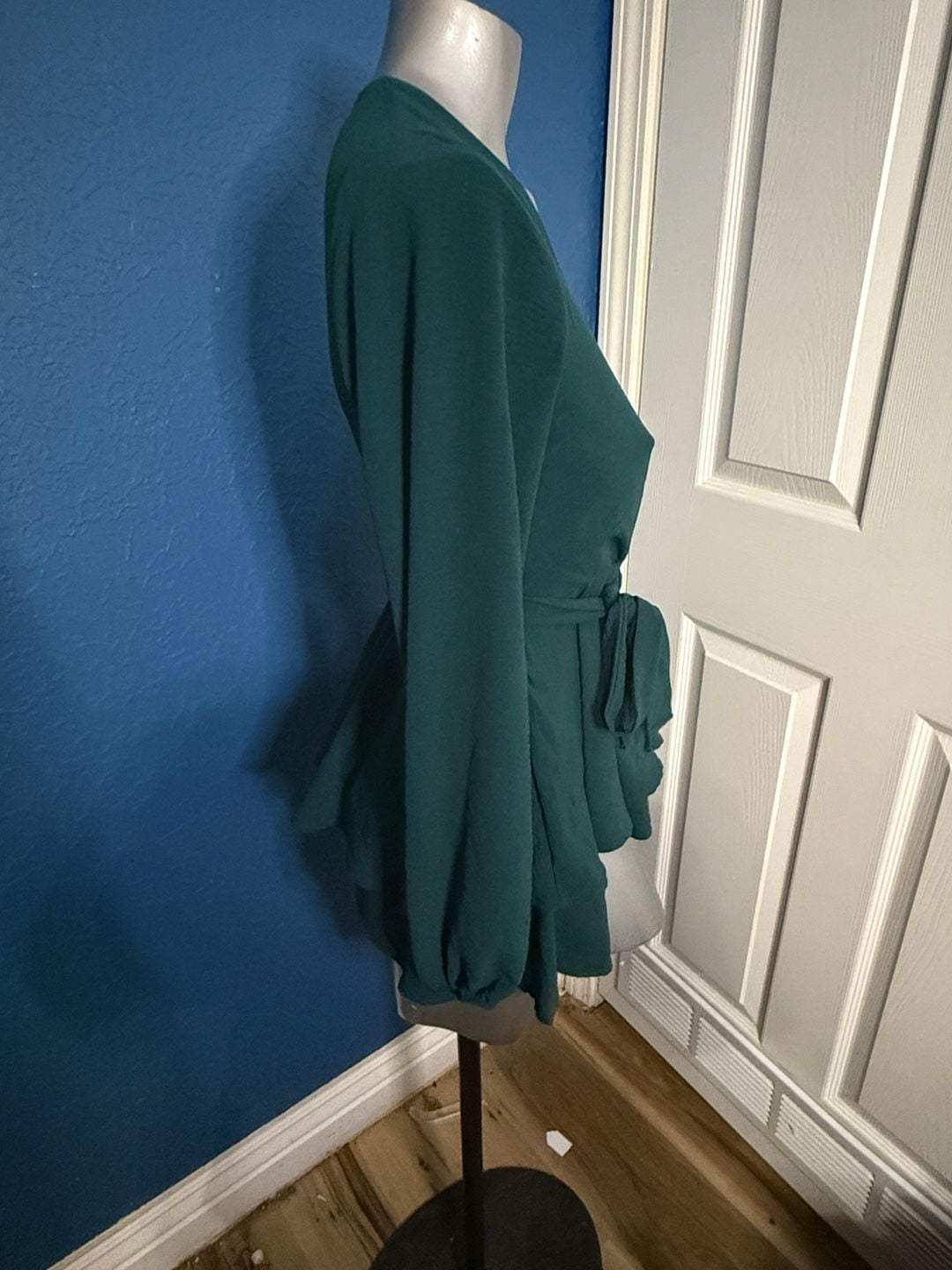 Altar'd State Green Long Sleeve Wrap Dress Size S 3