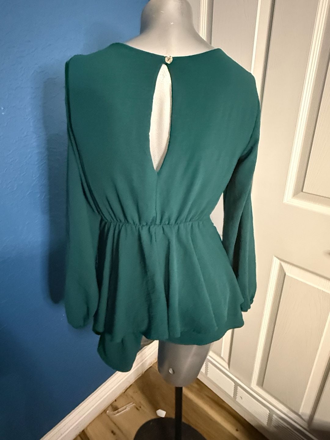 Altar'd State Green Long Sleeve Wrap Dress Size S 4