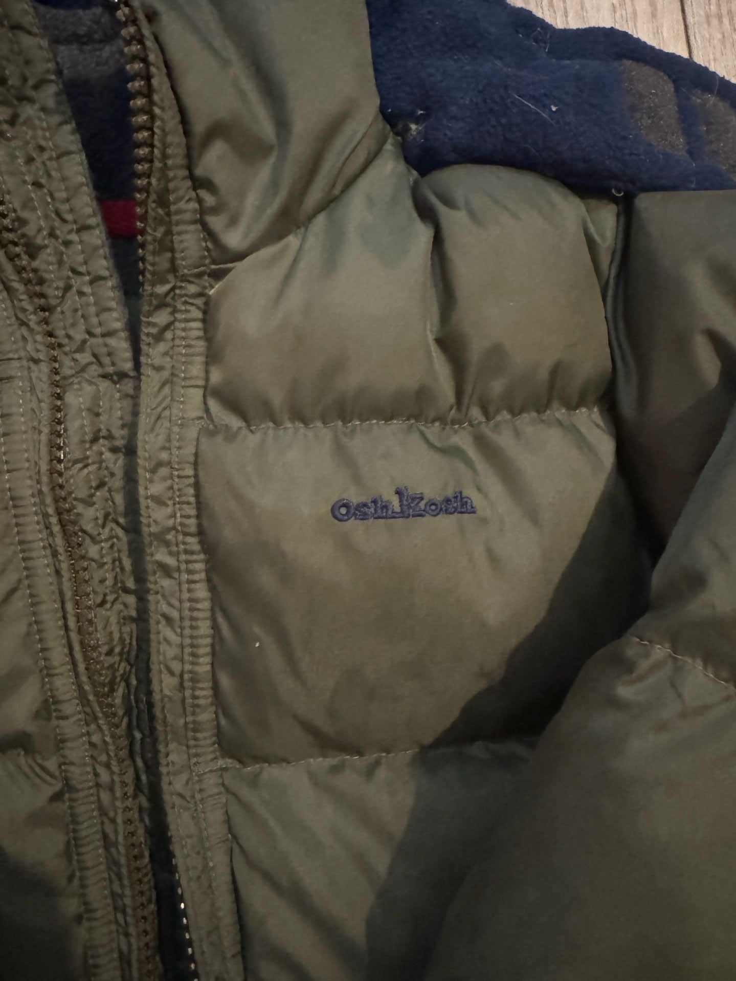OshKosh Puffer Jacket Size 5A Green Winter Coat with Hood 3