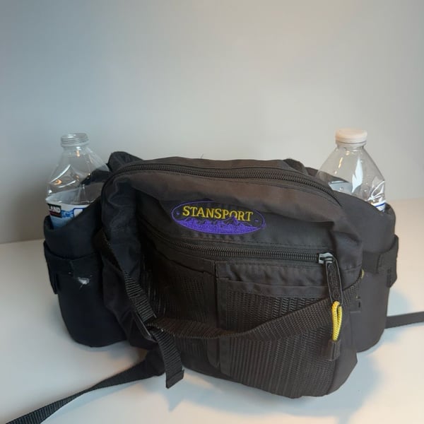 Stansport Black 2-Bottle Hiking Waist Pack