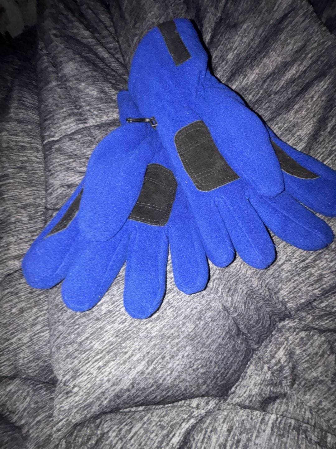 Pine River Blue Fleece Winter Gloves with Insulated Palm and Wrist Strap 3