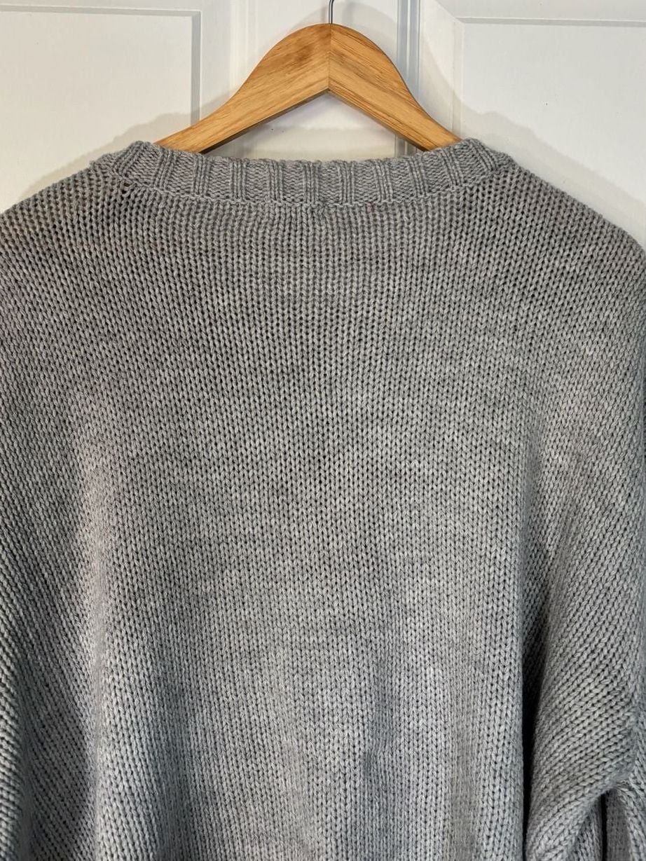NWT Rue21 LA Varsity Graphic Crewneck Knit Sweater Gray Red 1X 8