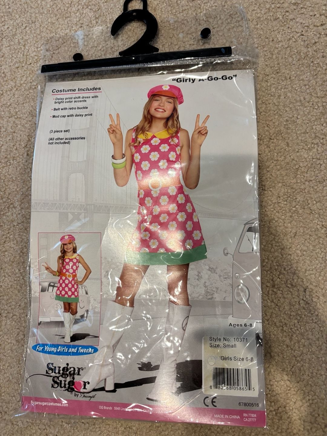 Sugar Sugar Daisy Flower Dress Costume Hat Belt 2