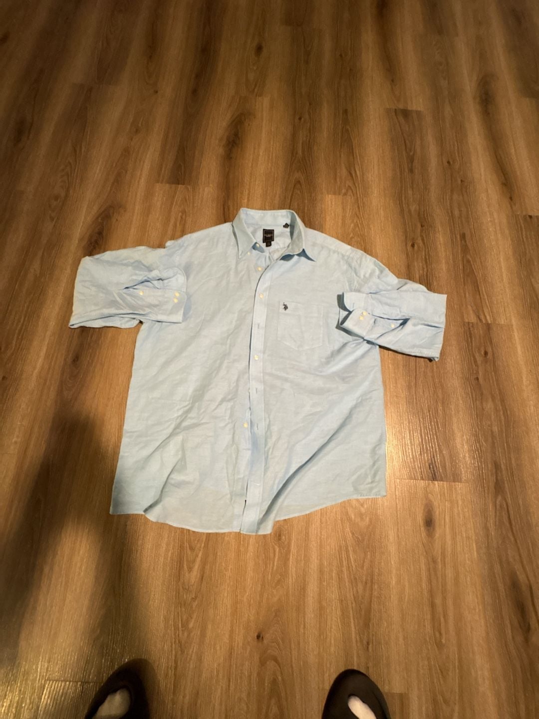 U.S. Polo Assn. Long Sleeve Button-Down Shirt Size XL 17/17-1/2 Blue 2