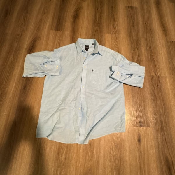 U.S. Polo Assn. Long Sleeve Button-Down Shirt Size XL 17/17-1/2 Blue