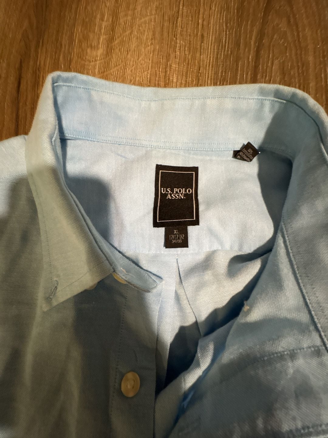 U.S. Polo Assn. Long Sleeve Button-Down Shirt Size XL 17/17-1/2 Blue 3