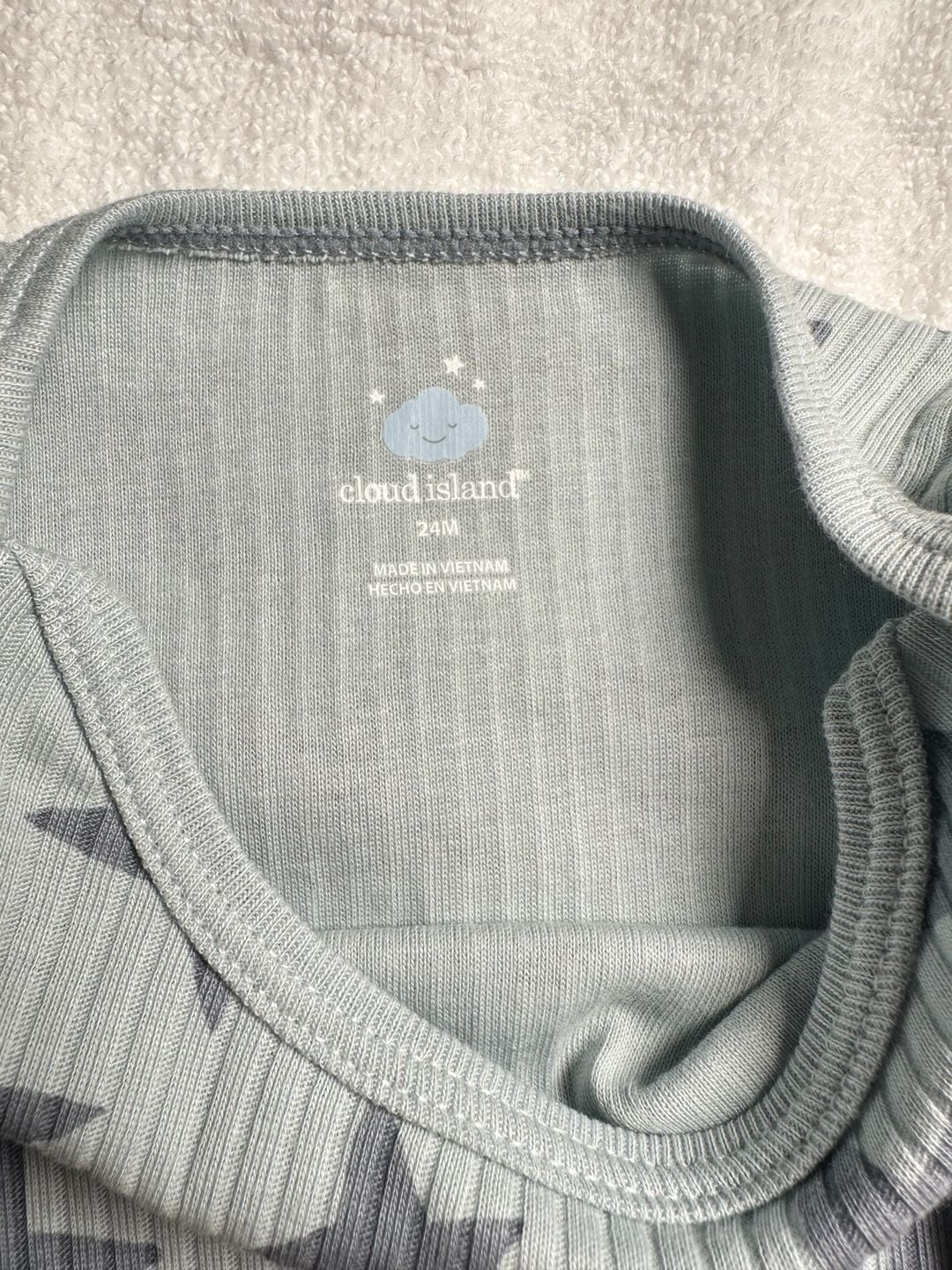 Cloud Island Ribbed Star 2pc Bodysuit & Pants Blue 24M 4