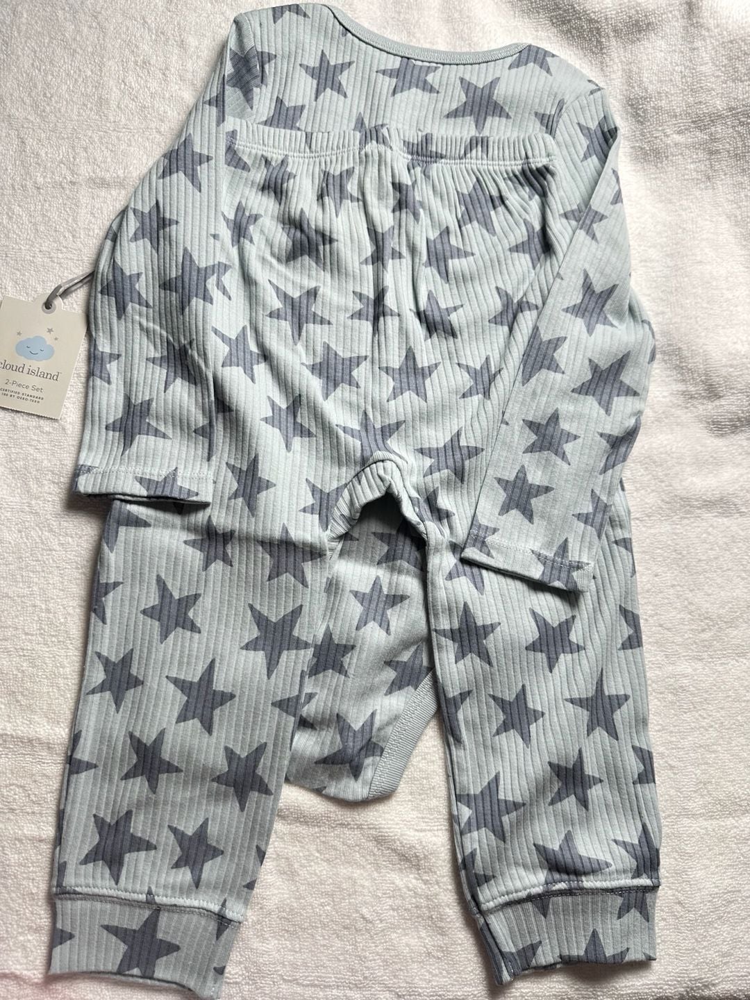Cloud Island Ribbed Star 2pc Bodysuit & Pants Blue 24M 5