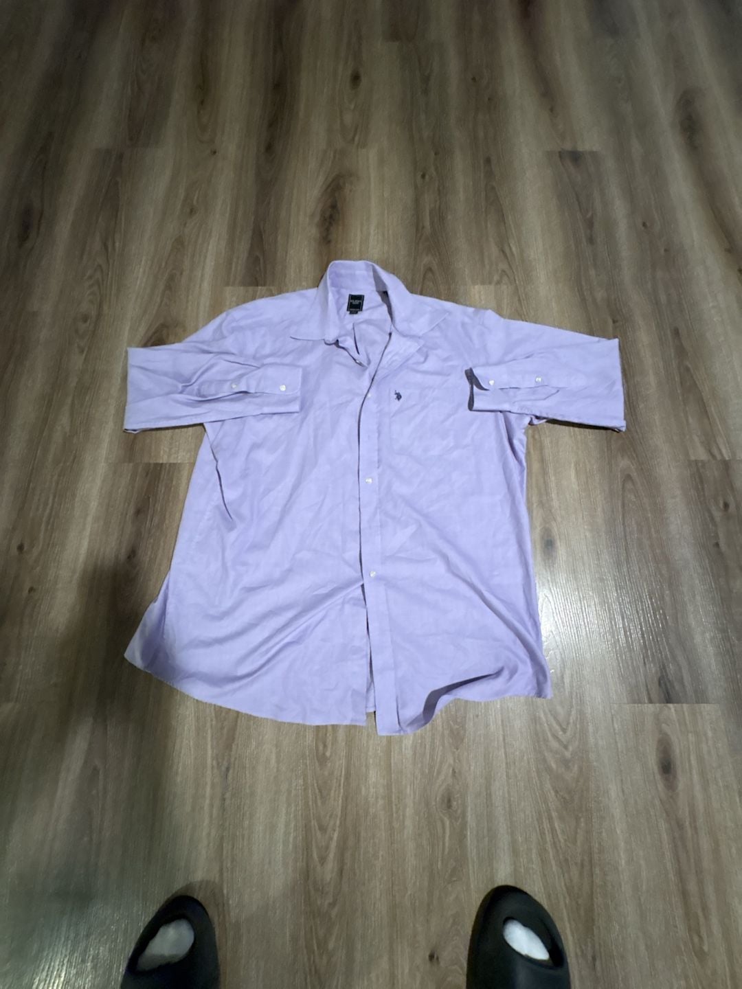 U.S. Polo Assn. Long Sleeve Dress Shirt Size 17-17 1/2 Purple Wrinkle-Free 2
