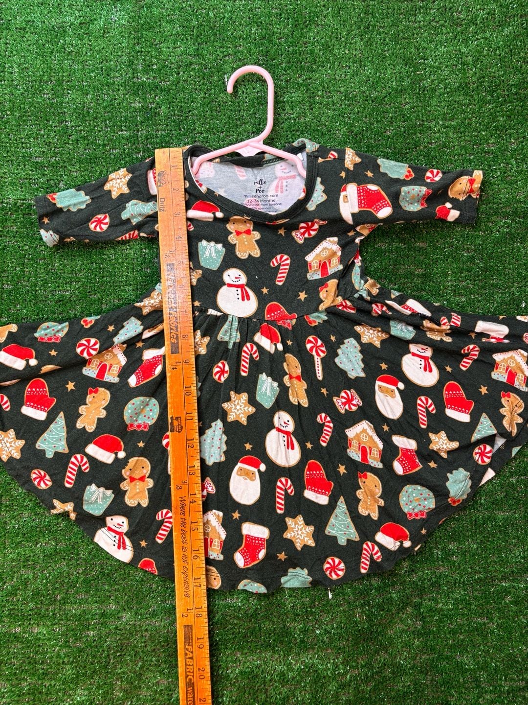 Millie + Roo Christmas Twirl Dress Size 12-24 Months Gingerbread Holiday 7