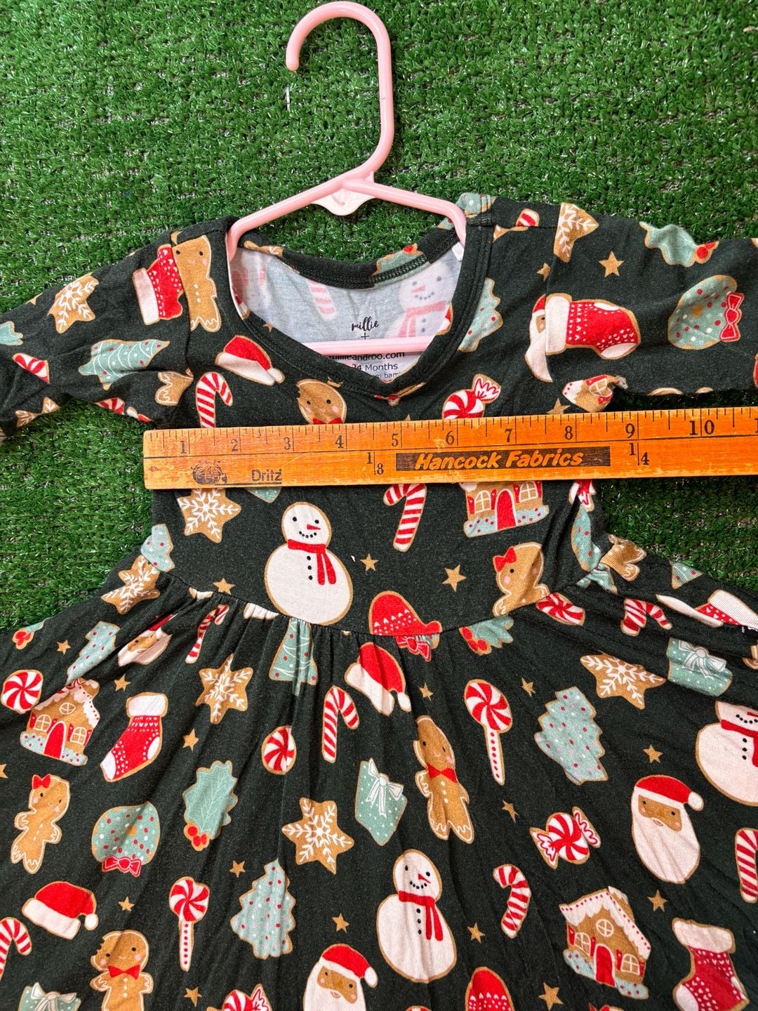 Millie + Roo Christmas Twirl Dress Size 12-24 Months Gingerbread Holiday 8