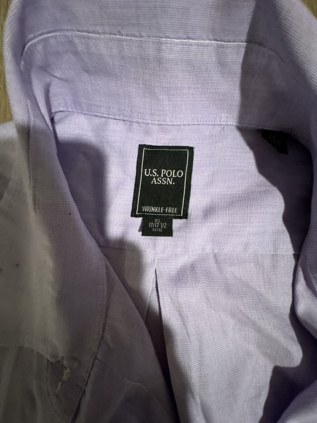 U.S. Polo Assn. Long Sleeve Dress Shirt Size 17-17 1/2 Purple Wrinkle-Free 3