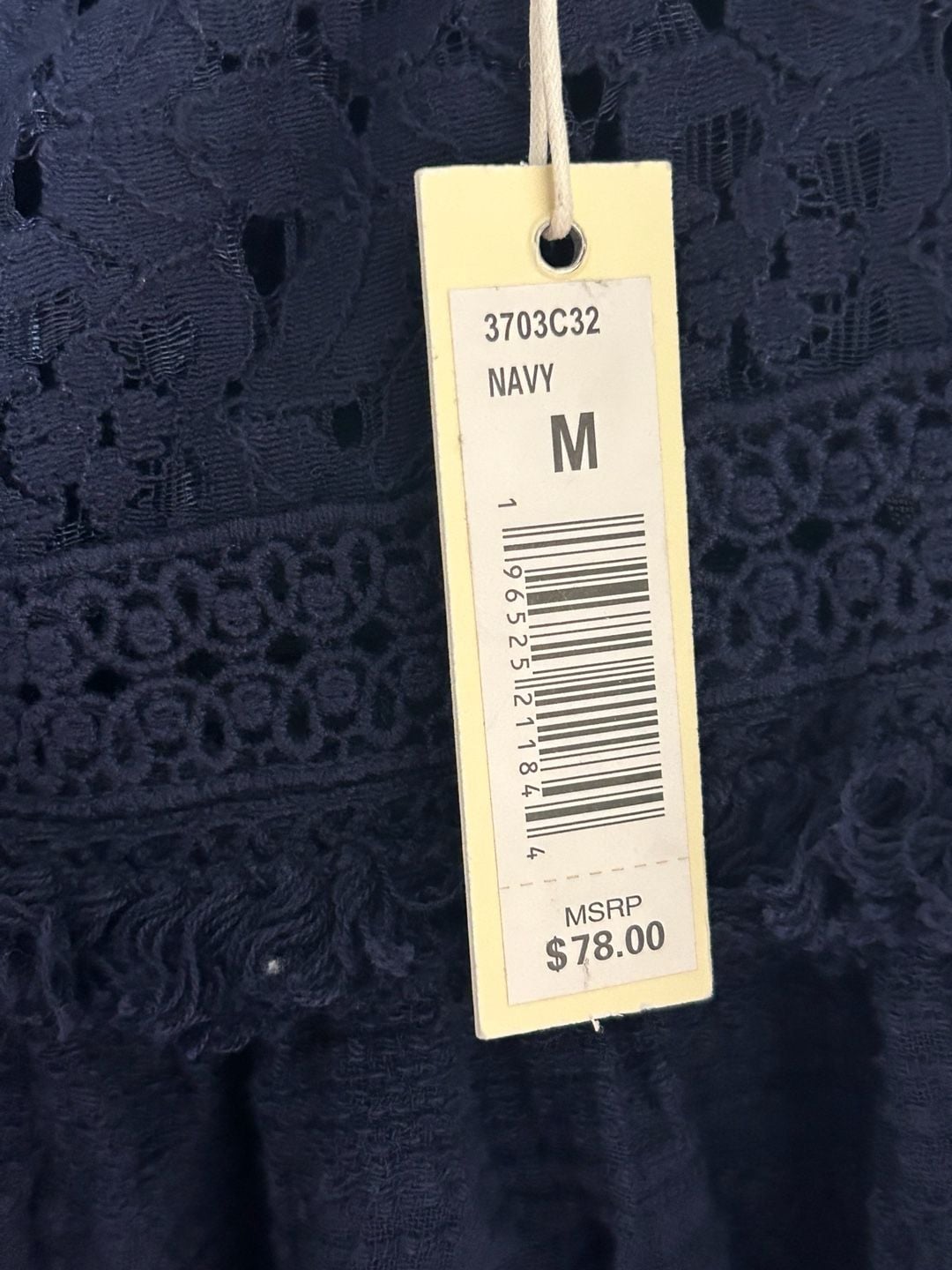 Max Studio Sleeveless Lace Top Size M Navy Blue 6