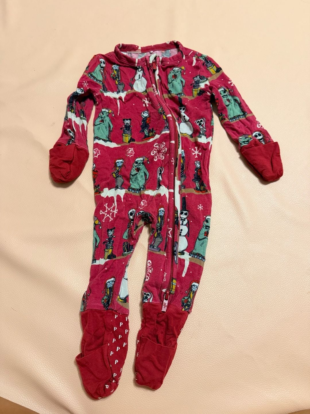 Posh Peanut Nightmare Before Christmas Footie Pajamas Size 0-3M Red 1