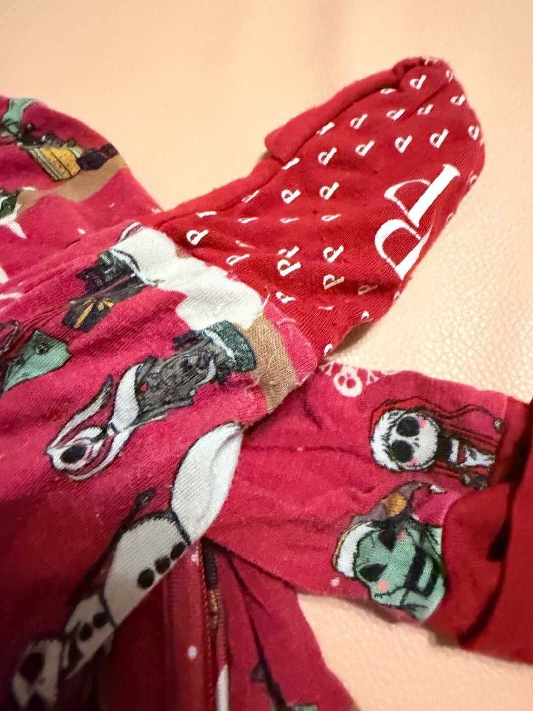Posh Peanut Nightmare Before Christmas Footie Pajamas Size 0-3M Red 3
