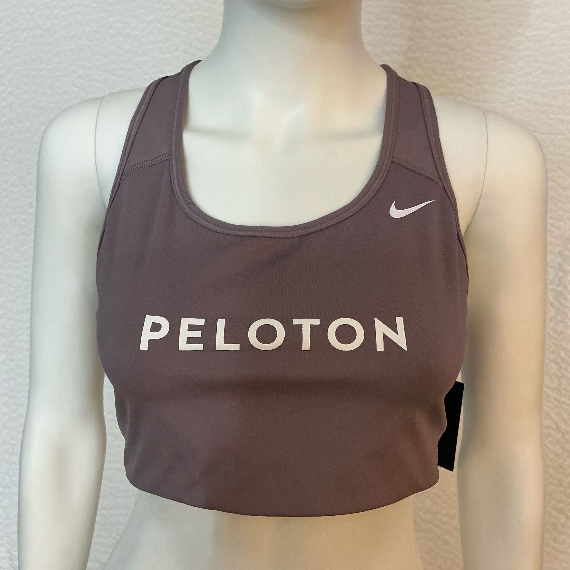 Nike Peloton Sports Bra Size XL Purple Dri-Fit Racerback Cropped Top 2