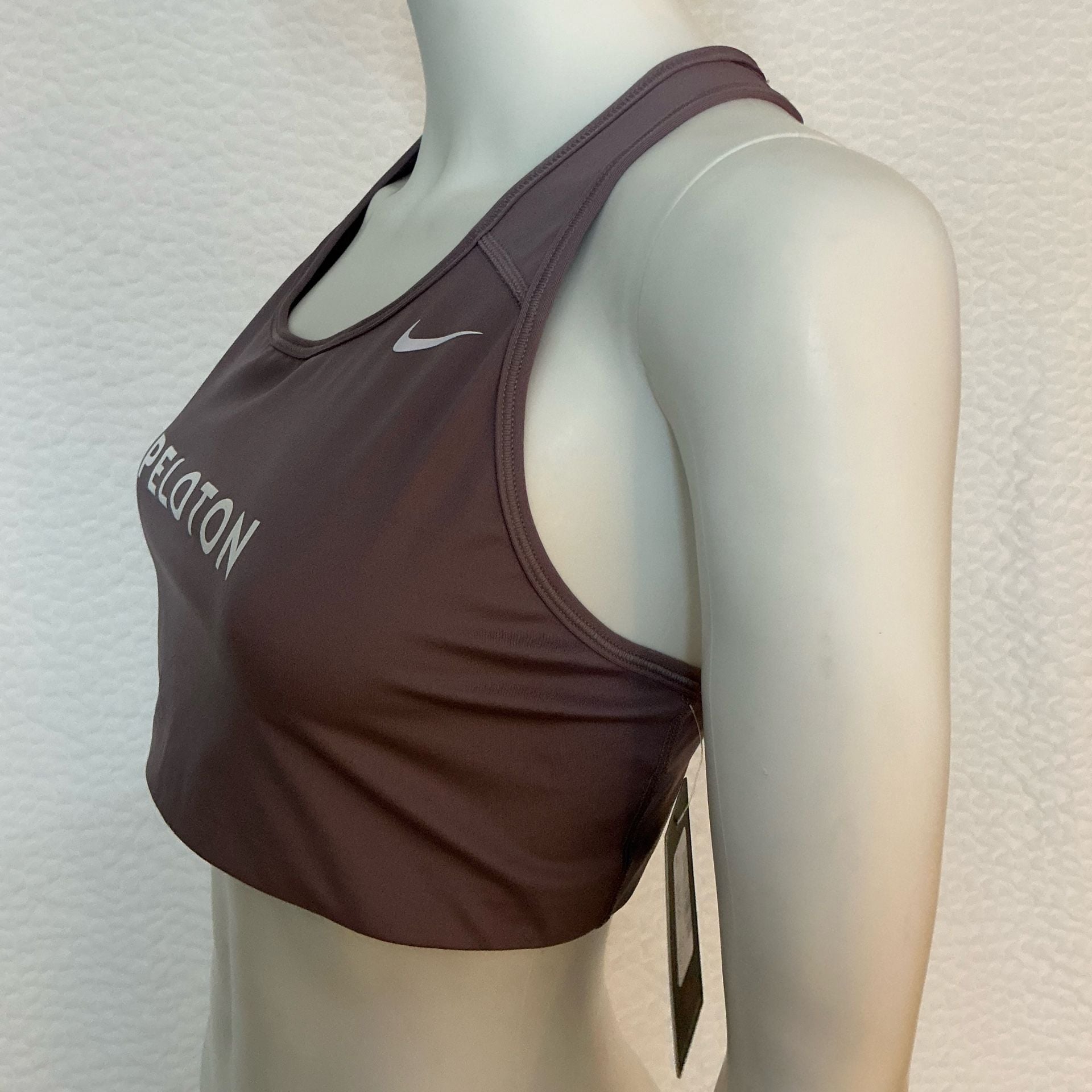 Nike Peloton Sports Bra Size XL Purple Dri-Fit Racerback Cropped Top 4