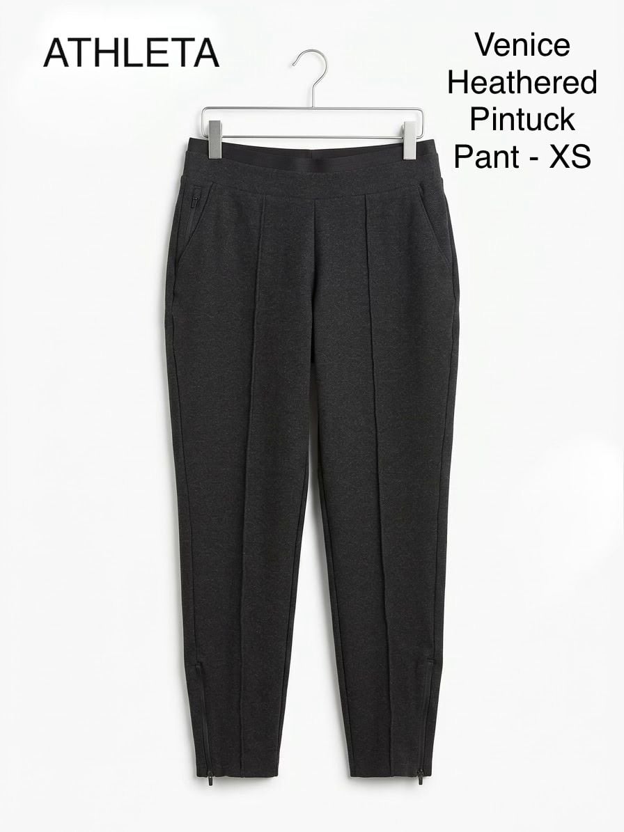 Athleta Venice Heathered Pintuck Pant Size XS Charcoal Gray 2