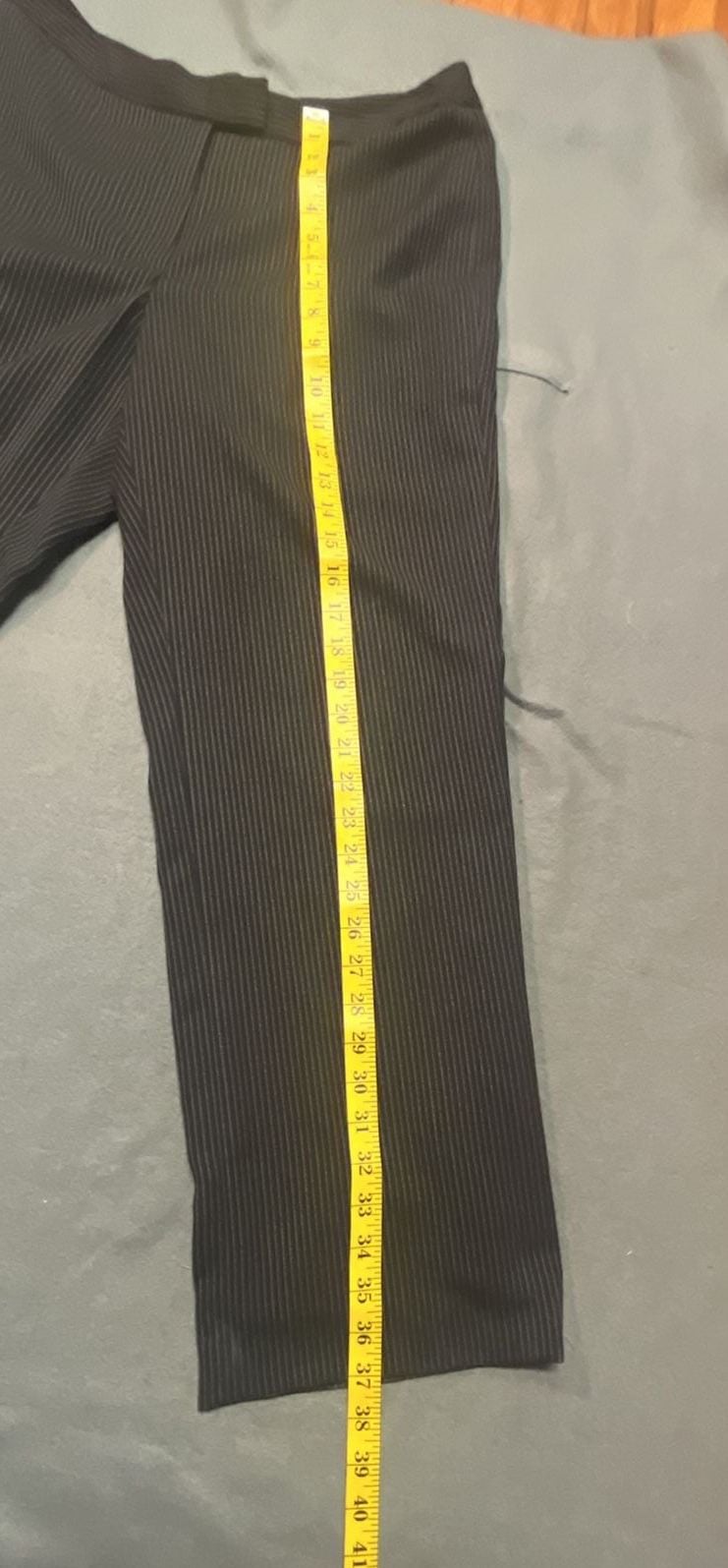 Jones New York Suit Petite 8P Black Pinstripe Blazer Pants Set 15