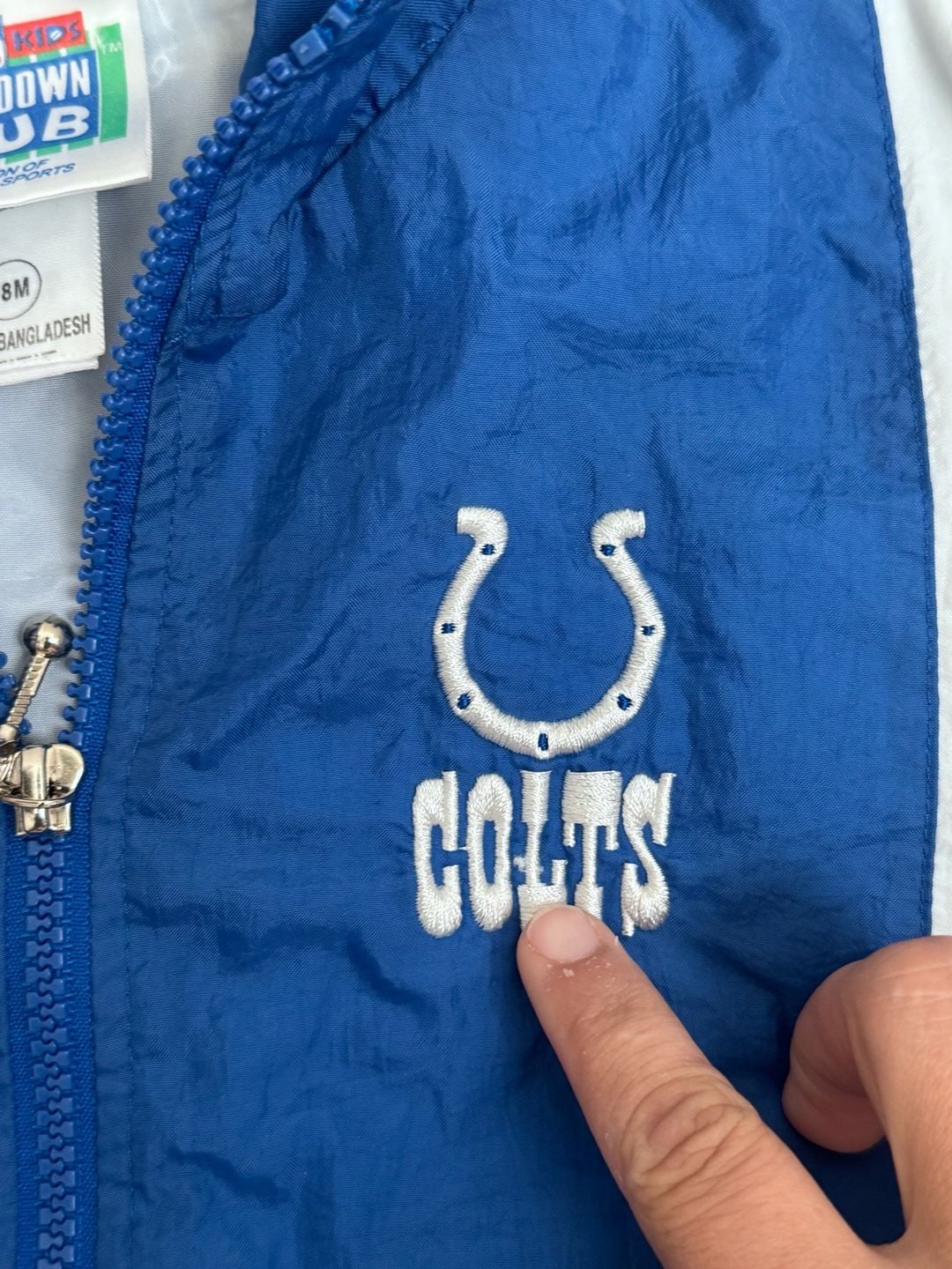 Vintage Kids Colts Blue windbreaker Jacket 6