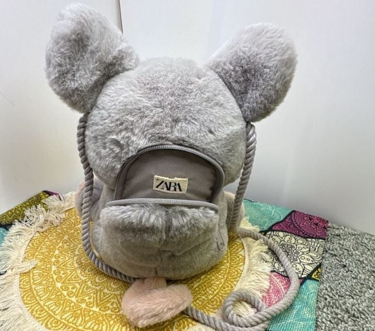 Faux Fur Mouse Bag - , 3