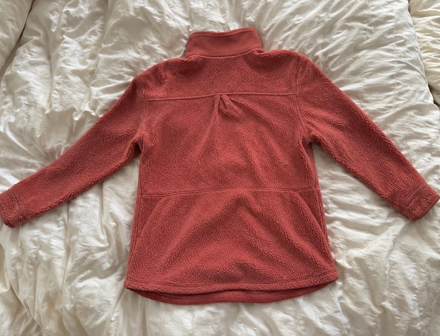 L.L.Bean Women’s Sherpa Fleece Jacket Snap Front Dusty Rose Pink Size Small 3