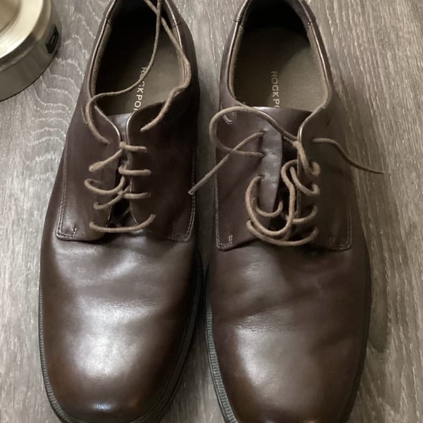 Rockport Margin Plain Toe Oxford Brown Leather Shoes