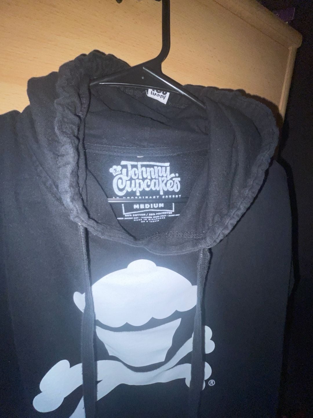Johnny Cupcakes Classic Crossbones Hoodie Medium Black 3