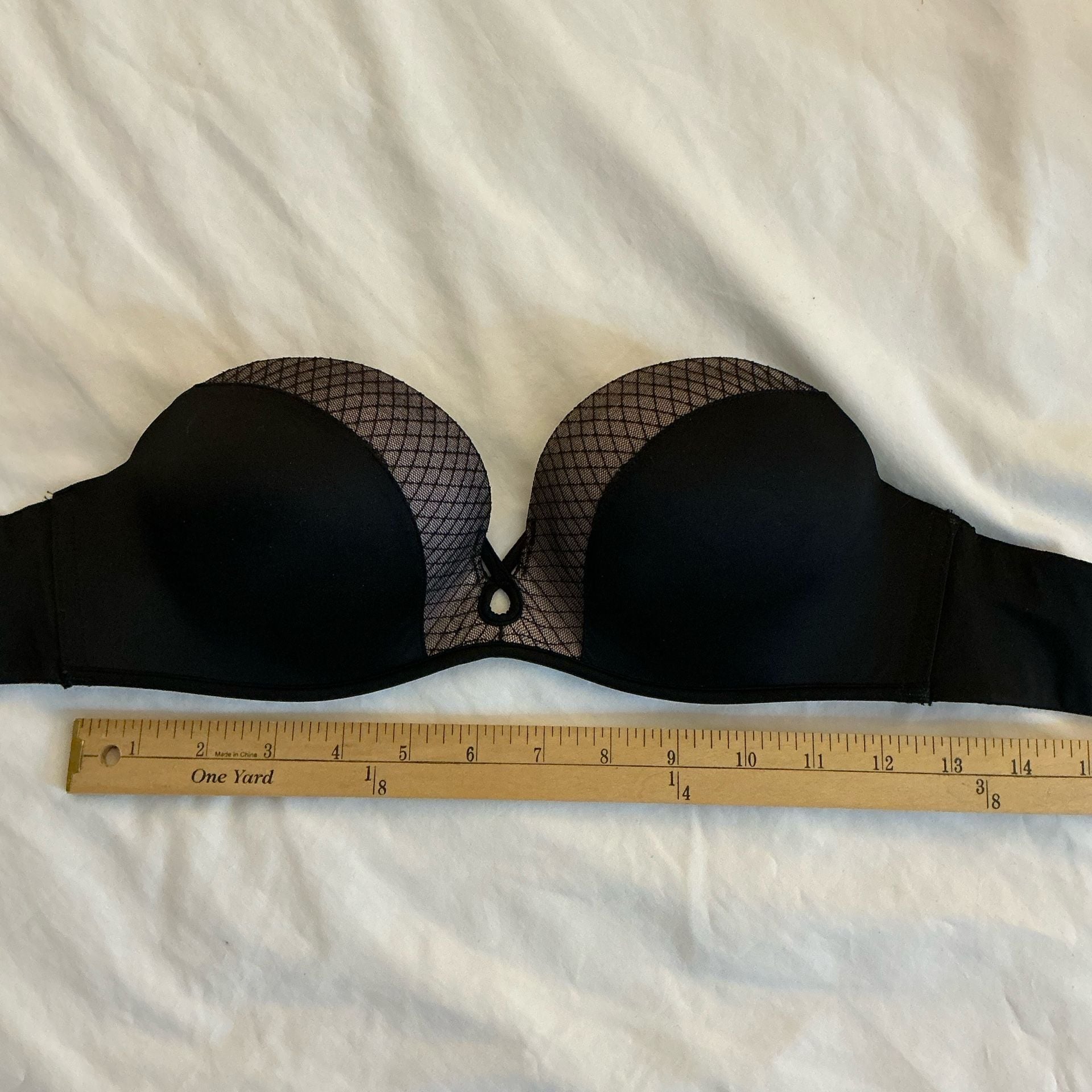 Victoria's Secret Strapless Bra Black Mesh Size 36B 10