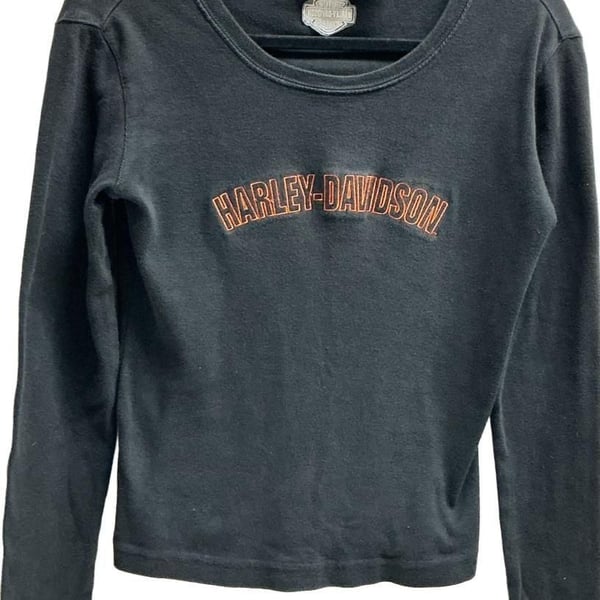 Harley-Davidson Long Sleeve Shirt Size S Black Cotton