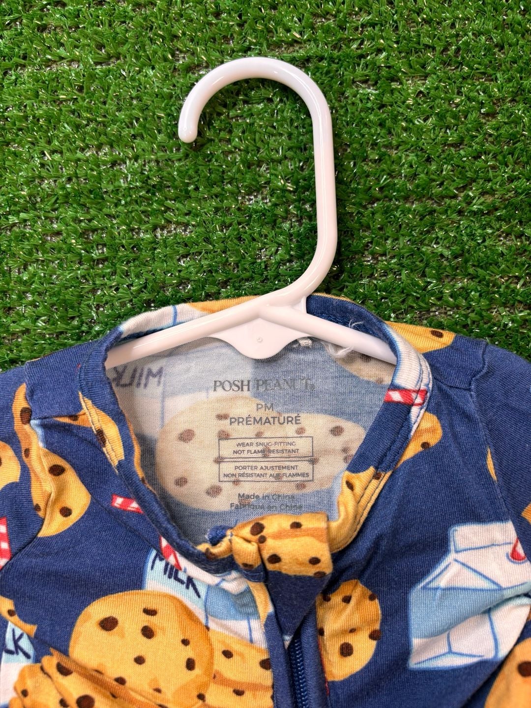 Posh Peanut Milk And Cookies Footie Pajama PM Premature Blue 5
