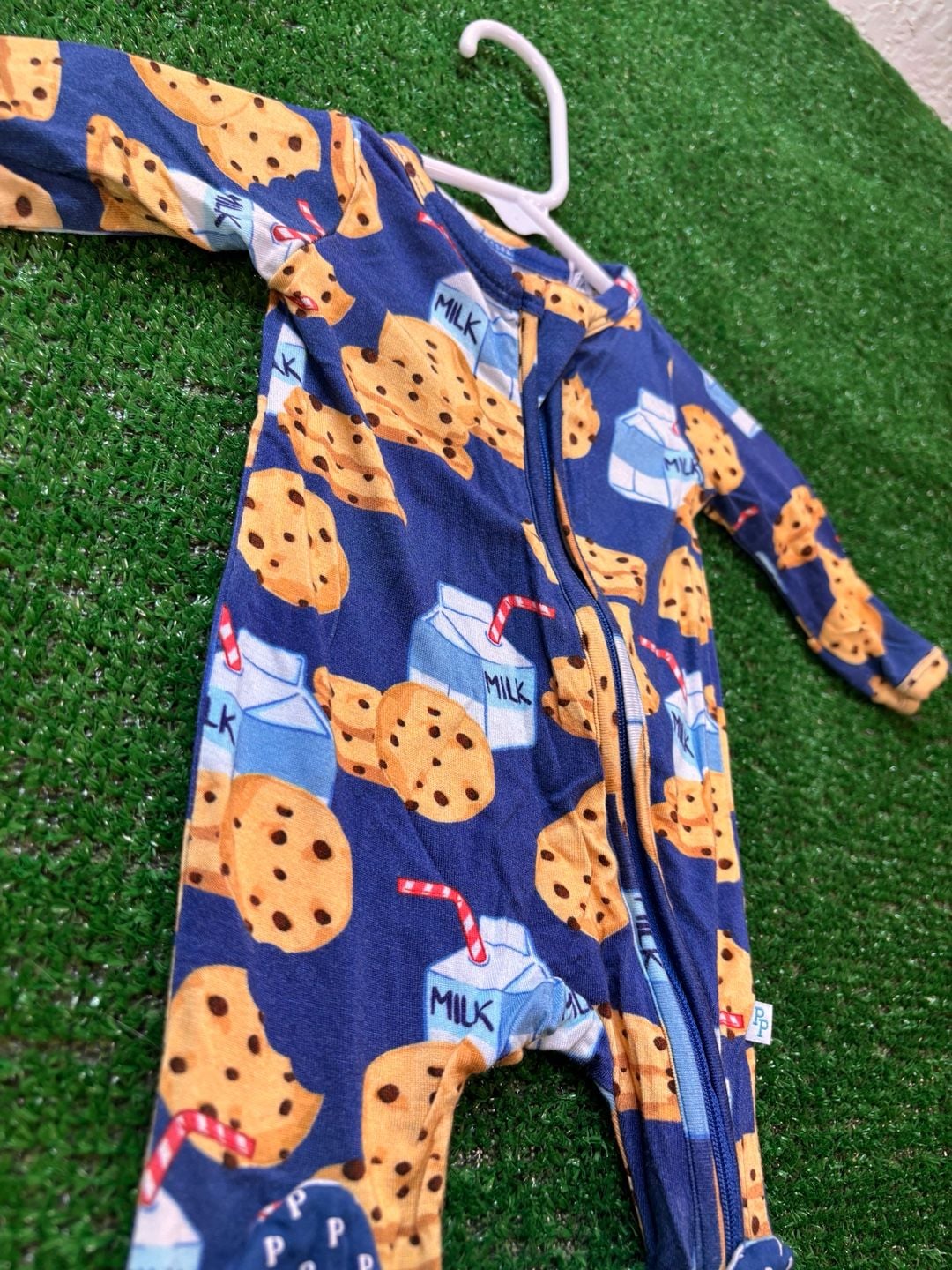 Posh Peanut Milk And Cookies Footie Pajama PM Premature Blue 6