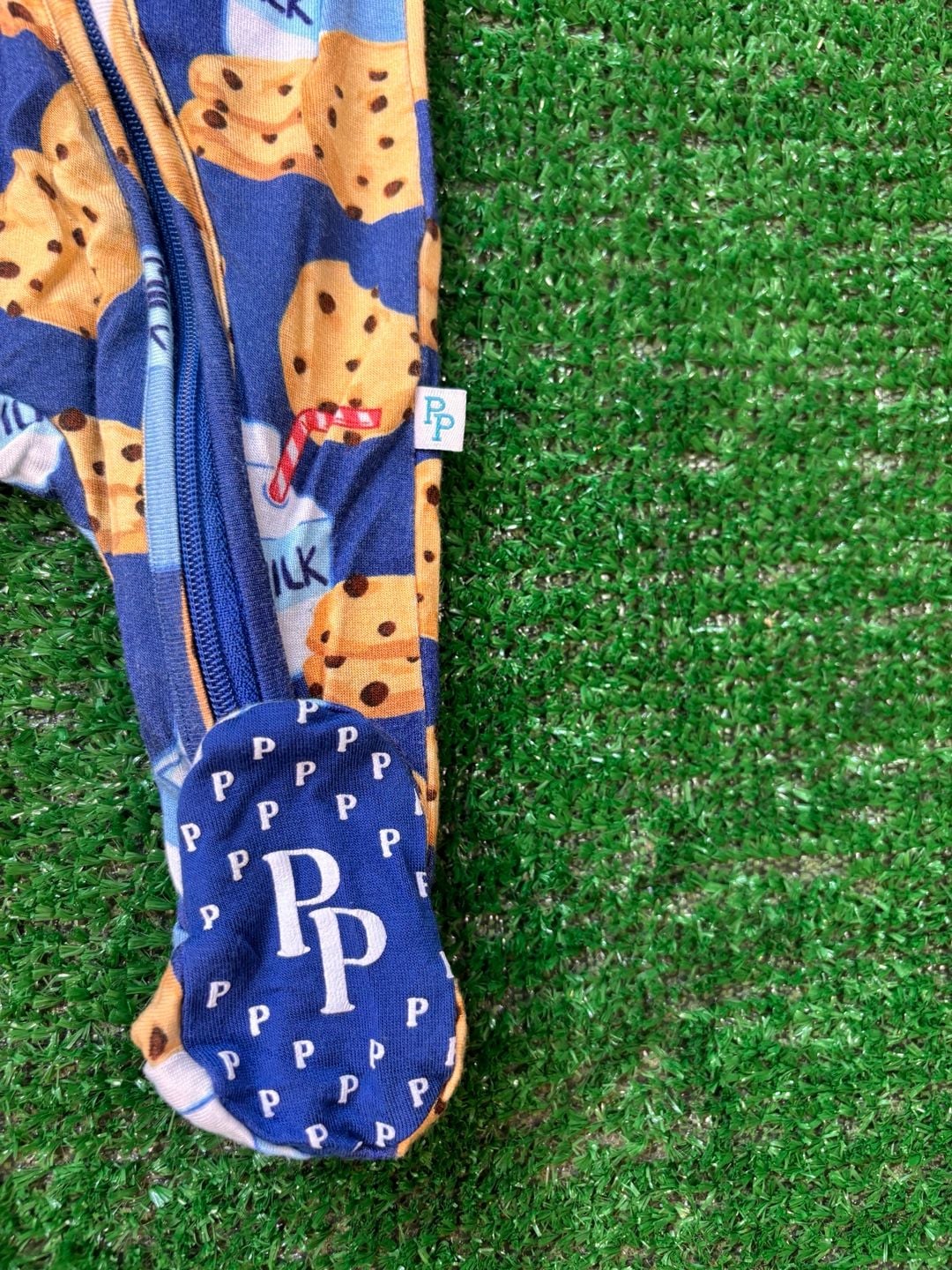 Posh Peanut Milk And Cookies Footie Pajama PM Premature Blue 7