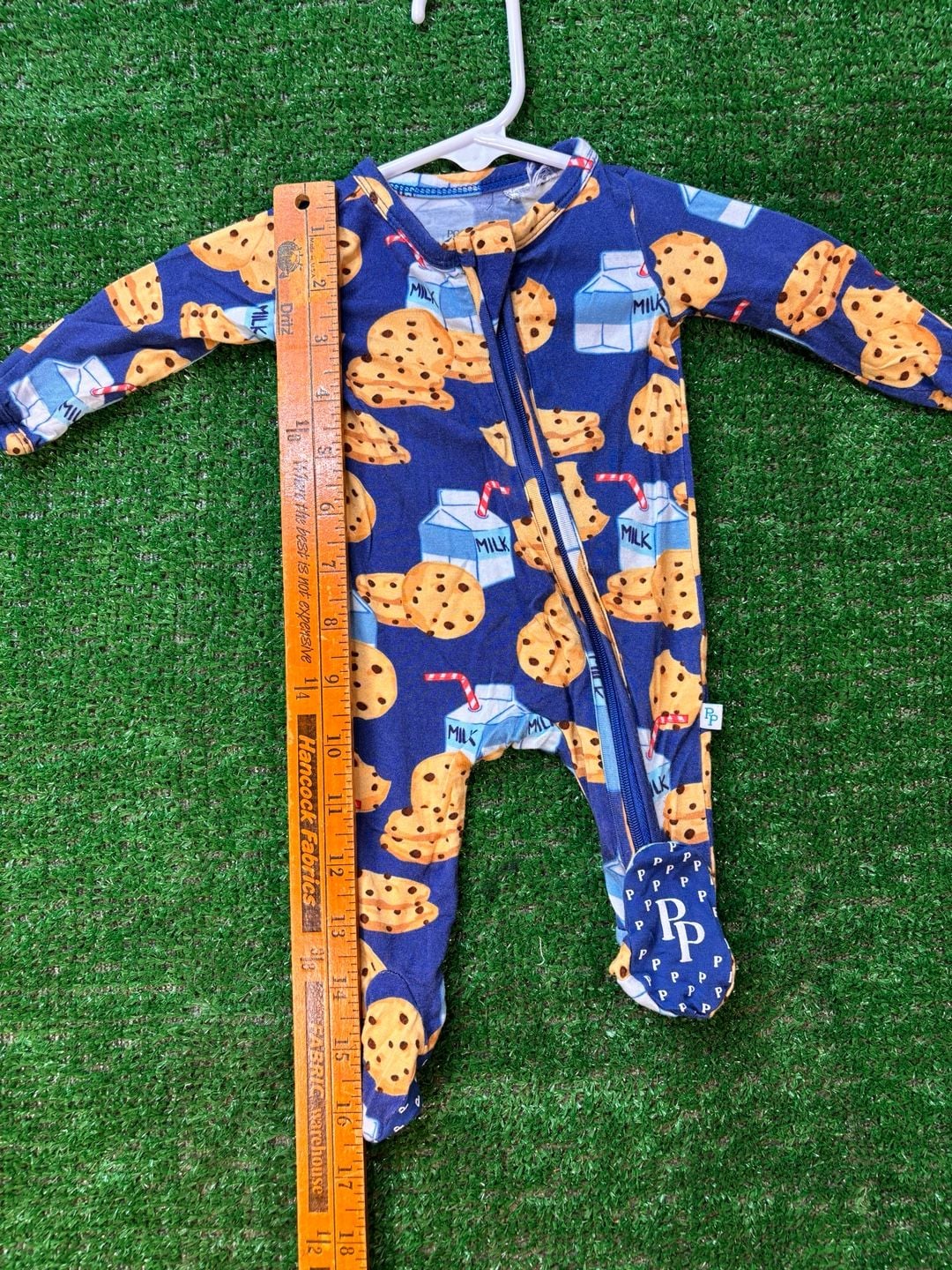 Posh Peanut Milk And Cookies Footie Pajama PM Premature Blue 8
