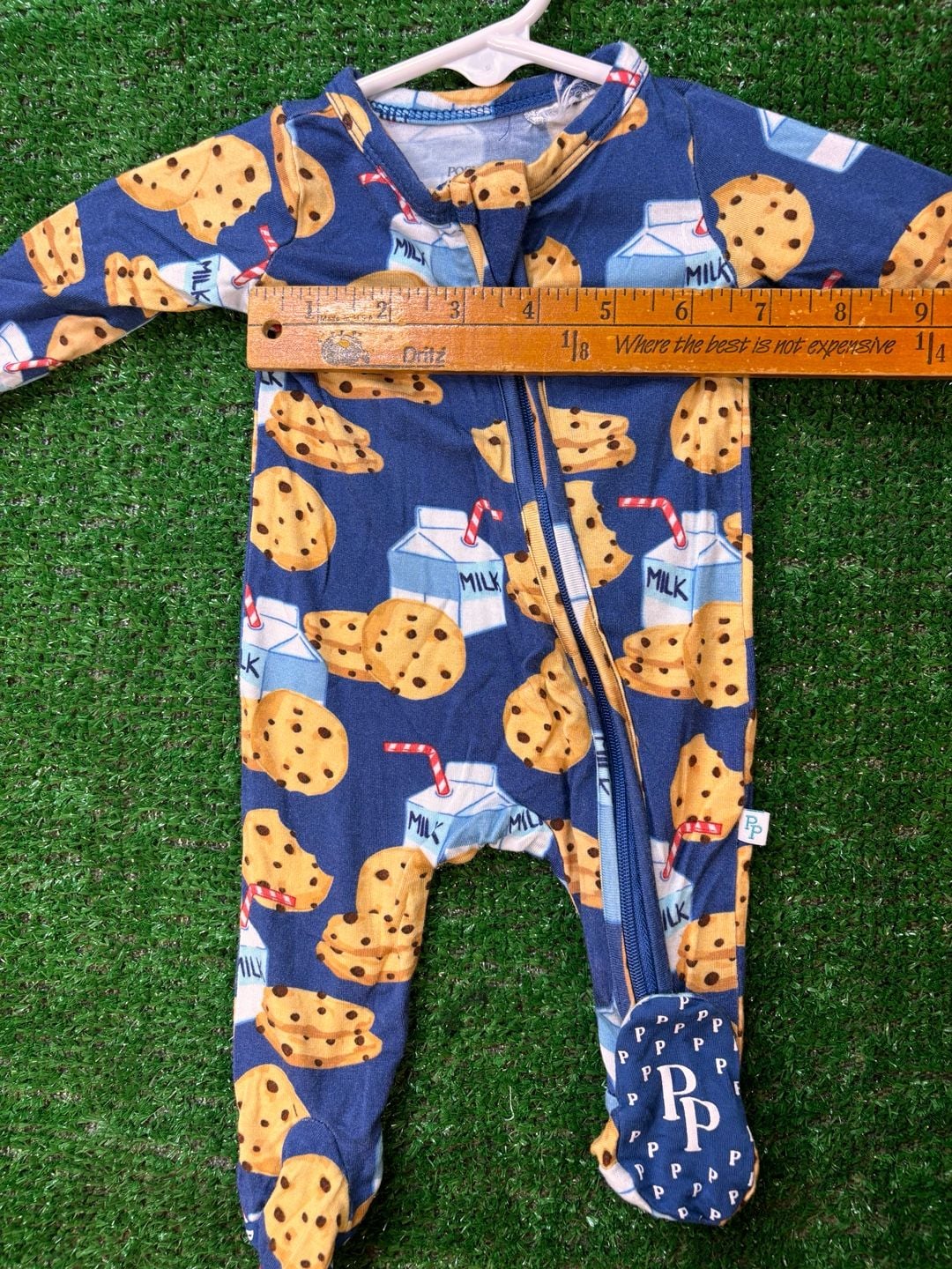 Posh Peanut Milk And Cookies Footie Pajama PM Premature Blue 9